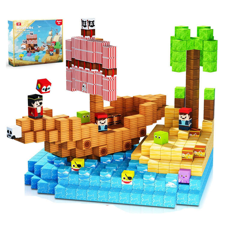 Pirate-Ship Magnetic Building Cubes