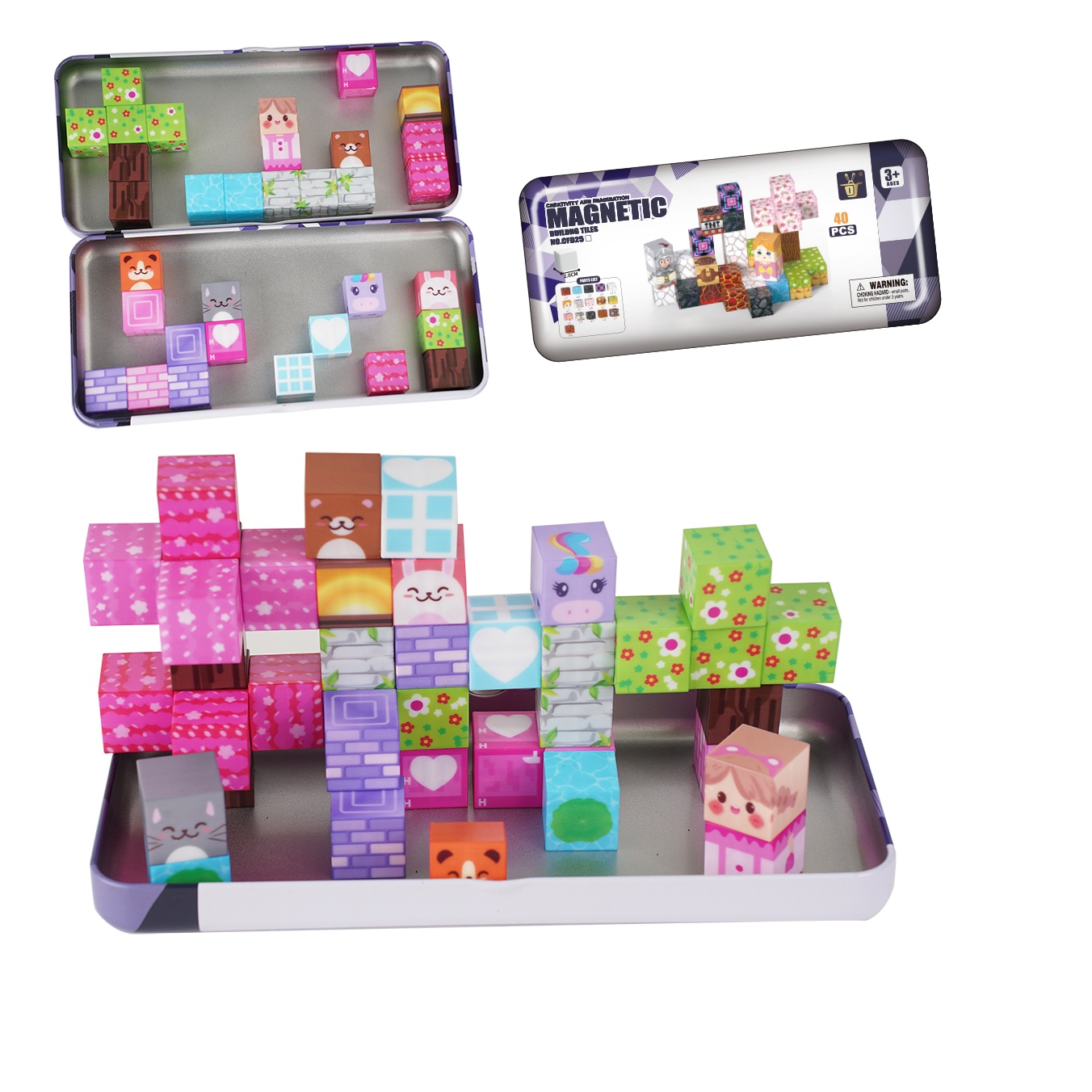 40-Piece Mini Magnetic Cube Set