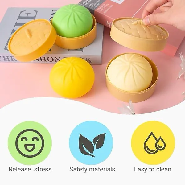 Dumpling Squeeze Toy in Steamer Box