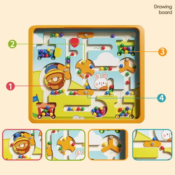 Rabbit Color & Number Magnetic Maze