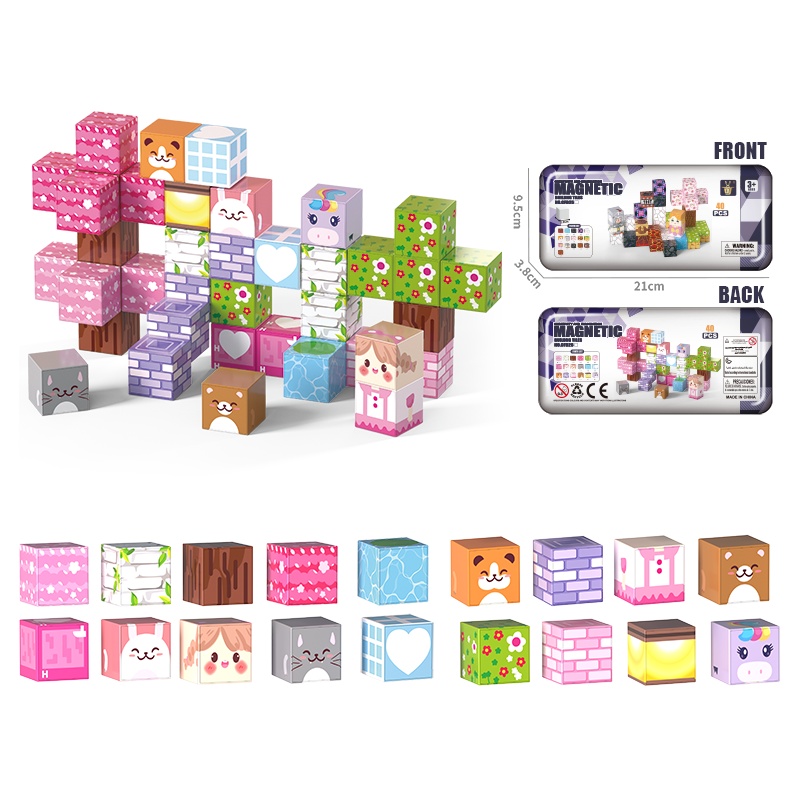 40-Piece Mini Magnetic Cube Set