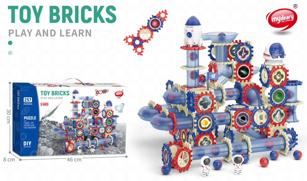 Space-Themed Marble Run Building Set