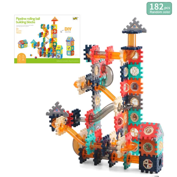 182-Piece Marble Track Construction Kit