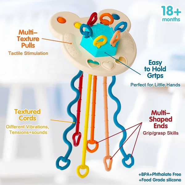 Flying-Saucer Pull-String Activity Toy