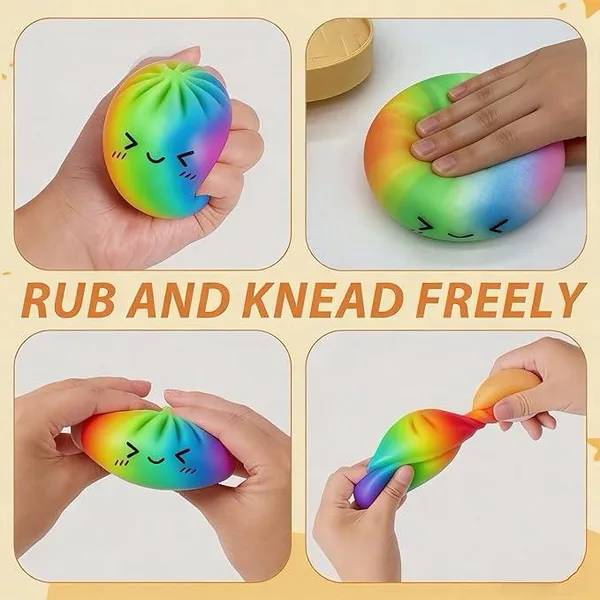 Colorful Dumpling Squeeze Toy & Steamer