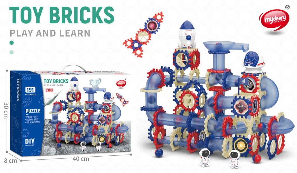 Space-Themed Marble Run Building Set