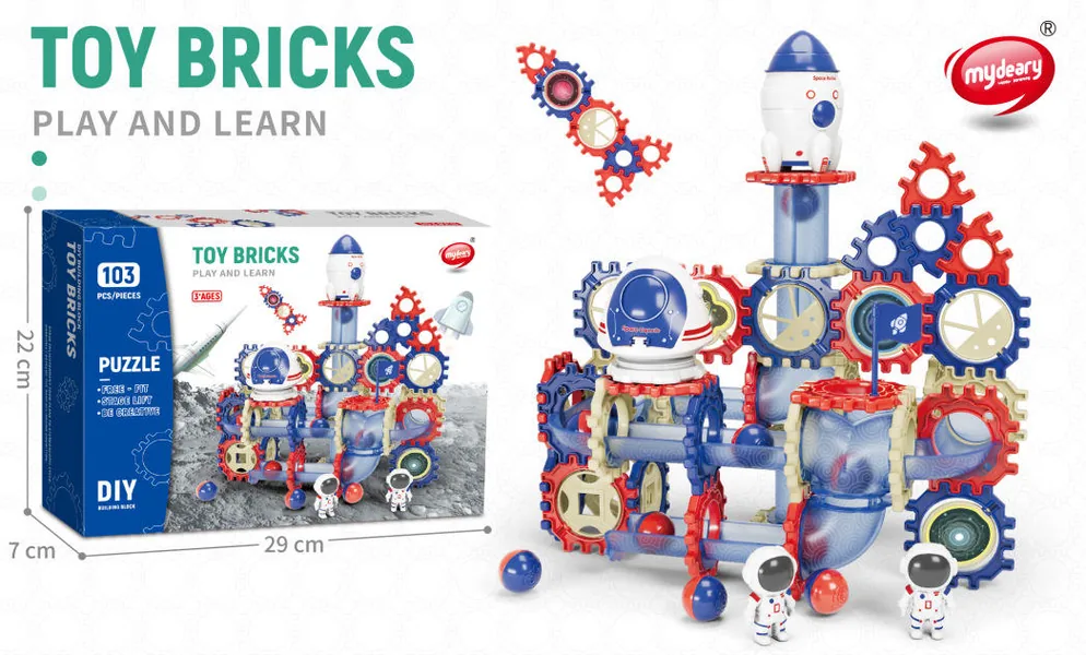 Space-Themed Marble Run Building Set