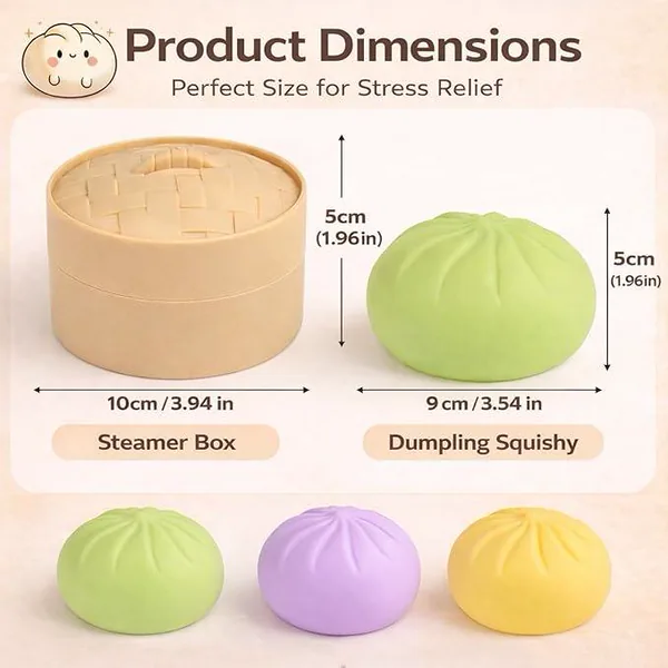 Dumpling Squeeze Toy in Steamer Box