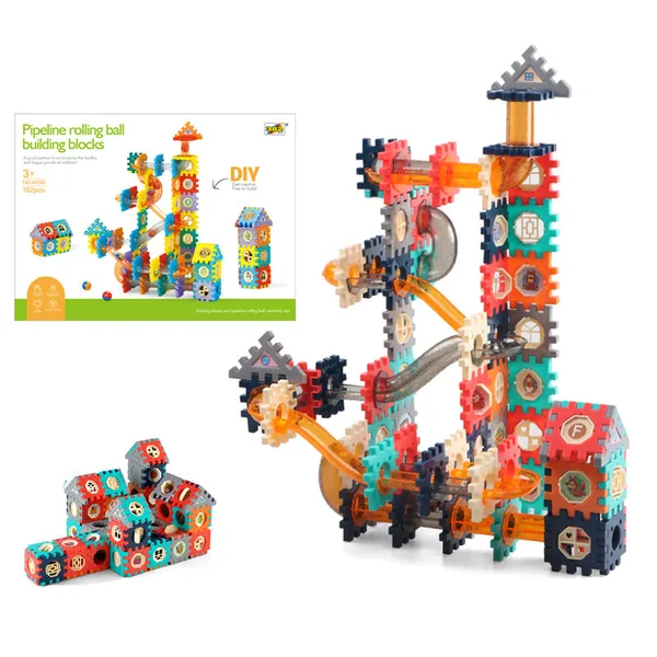 182-Piece Marble Track Construction Kit