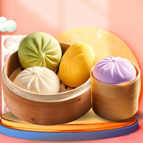 Dumpling Squeeze Toy in Steamer Box