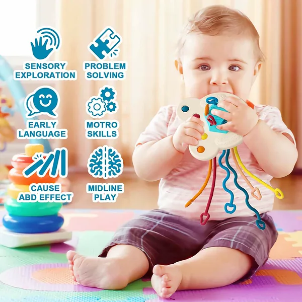 Flying-Saucer Pull-String Activity Toy