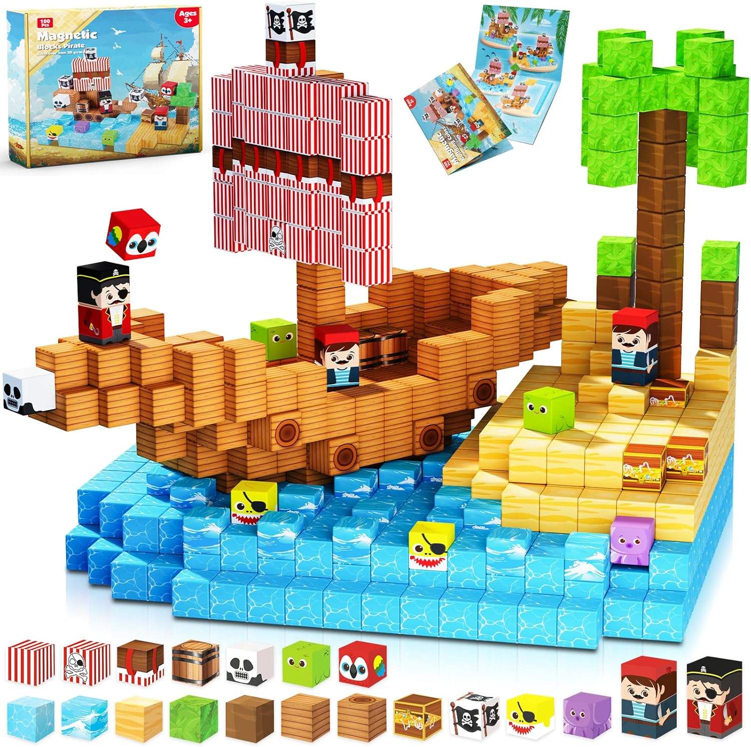 Pirate-Ship Magnetic Building Cubes