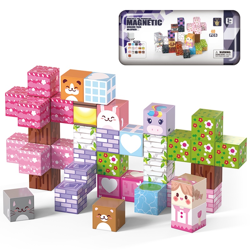 40-Piece Mini Magnetic Cube Set