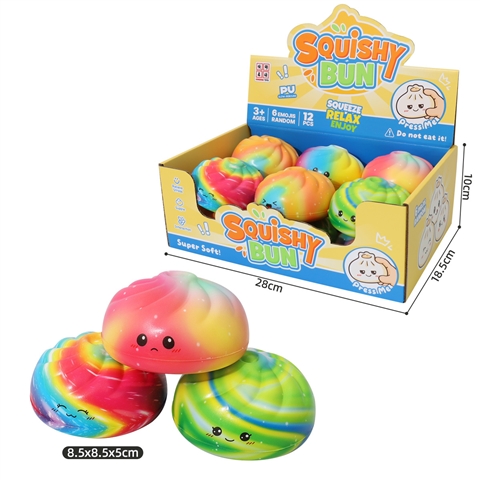 Rainbow Bun Squishy in Counter Display