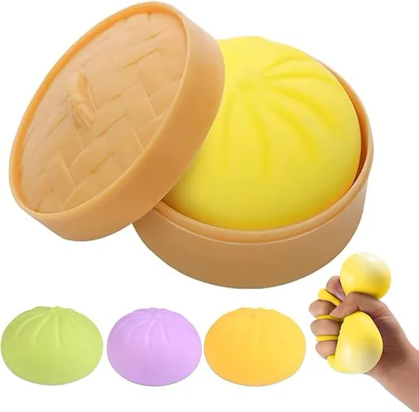Dumpling Squeeze Toy in Steamer Box