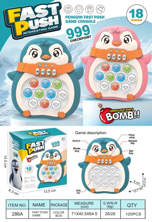 Crab-Shape Light-Up Push Game