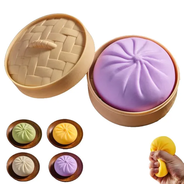 Dumpling Squeeze Toy in Steamer Box