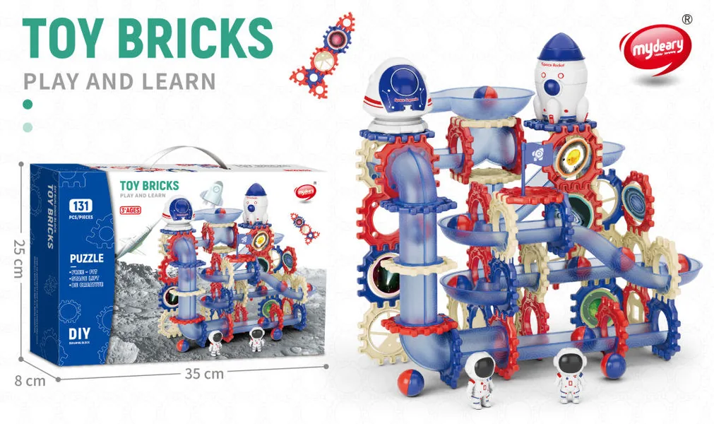 Space-Themed Marble Run Building Set