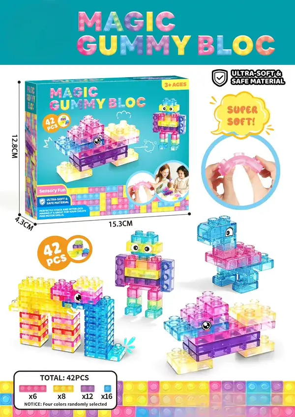 42-Piece Soft Construction Blocks