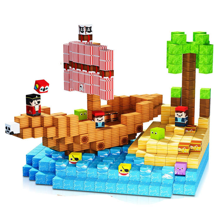 Pirate-Ship Magnetic Building Cubes