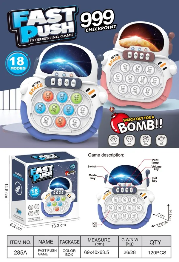 Crab-Shape Light-Up Push Game